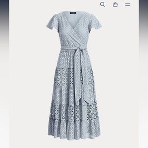 Lauren Ralph Lauren Eyelet Cotton Midi Dress